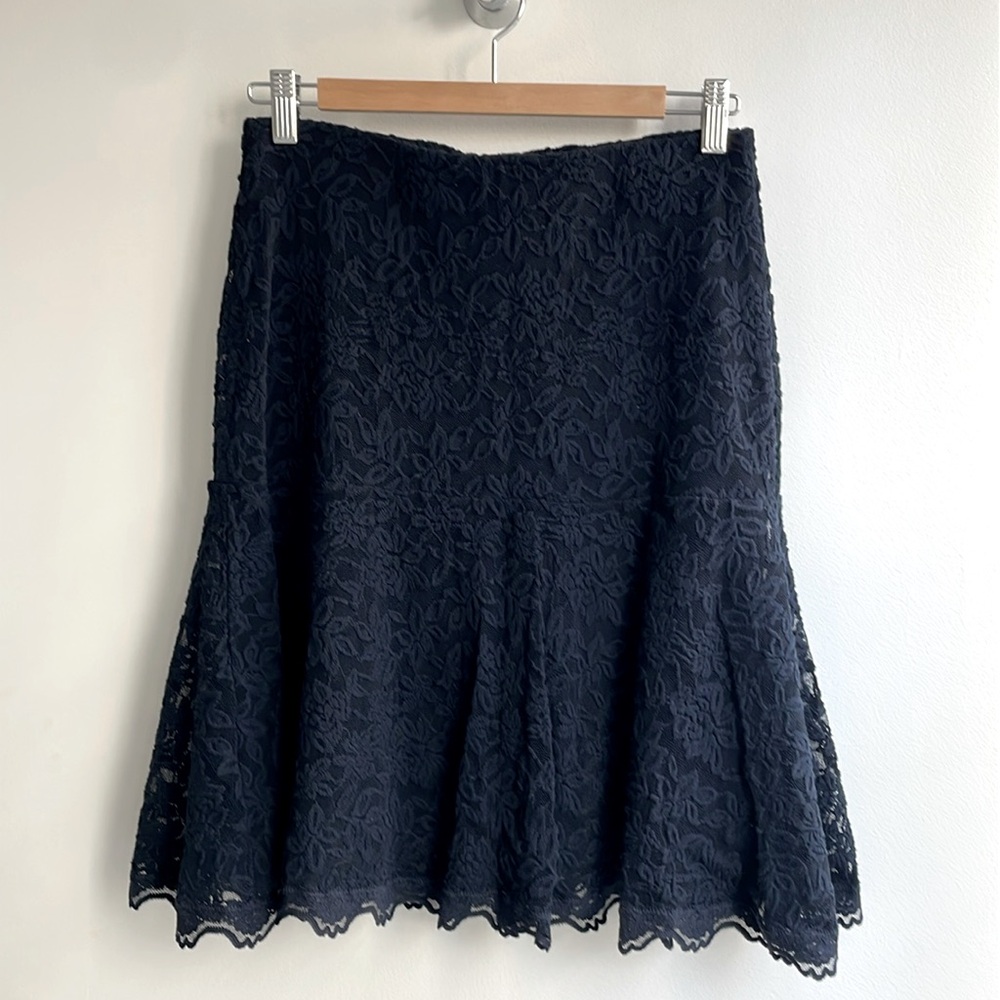 Rosemunde lace party skirt in midnight navy